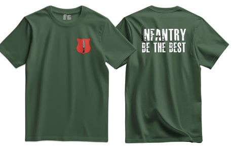 Infantry Be The Best Double Print T-Shirt - Olive Green