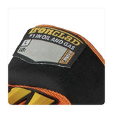Close-up of the write-on ID tag on the neoprene cuff of the Ironclad KONG Original glove
