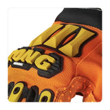 Close-up of the KONG knuckle guard and metacarpal TPR armour on the Ironclad KONG Original glove