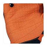 Close-up of the orange double layer synthetic leather palm with dotted grip on the Ironclad KONG Original glove