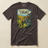It's Just a Bit of a Scramble T-Shirt in Brown, laid flat, front view