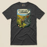 It's Just a Bit of a Scramble T-Shirt in Dark Grey, laid flat, front view