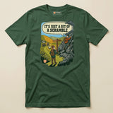 It's Just a Bit of a Scramble T-Shirt in Forest, laid flat, front view