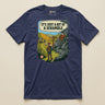 It's Just a Bit of a Scramble T-Shirt in Navy, laid flat, front view