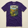 It's Just a Bit of a Scramble T-Shirt in Team Purple, laid flat, front view
