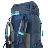Highlander Ivar Women's Rucksack 50L - Navy Blue lid pocket and haul loop detail