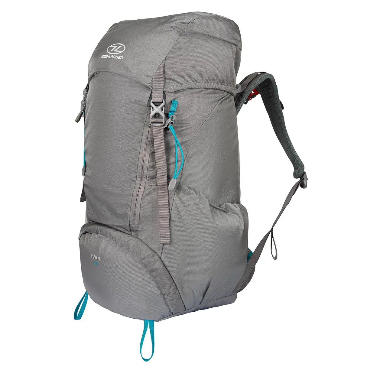 Highlander Ivar Women's 38L Rucksack grey front right - on white background