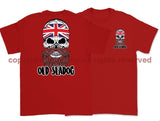 Jack Skull Old Sea Dog Double Side Printed T-Shirt - Red