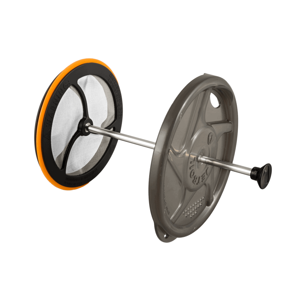 Jetboil Silicone Grande Coffee Press - Black stem and basket detached