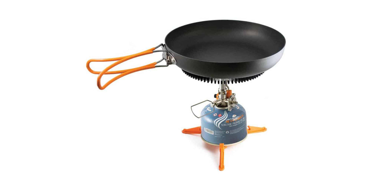 Jetboil MightyMo Camping Stove - Silver four-turn regulator control