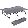 Outsunny Double Camping Cot Bed - Grey assembled front view
