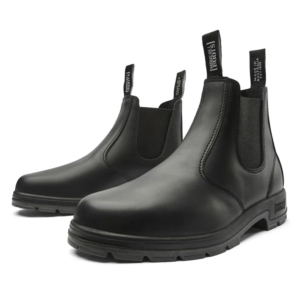 Mongrel K9 Dealer Boot - Black pair front three-quarter view