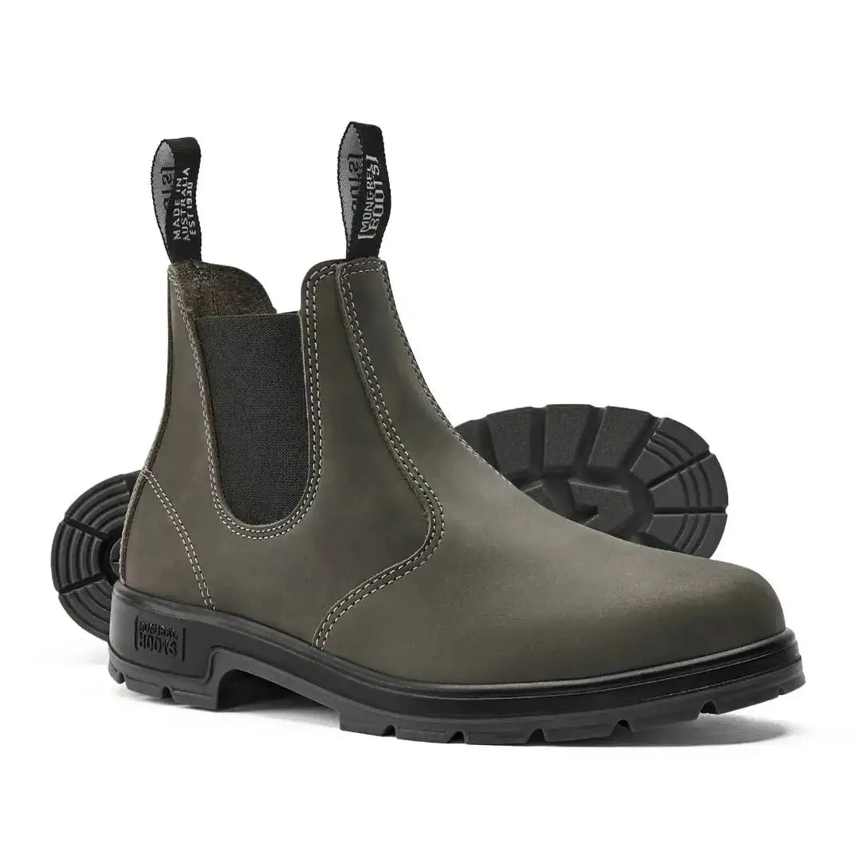 Mongrel K9 Dealer Boot - Cloudy Grey pair showing outsole tread