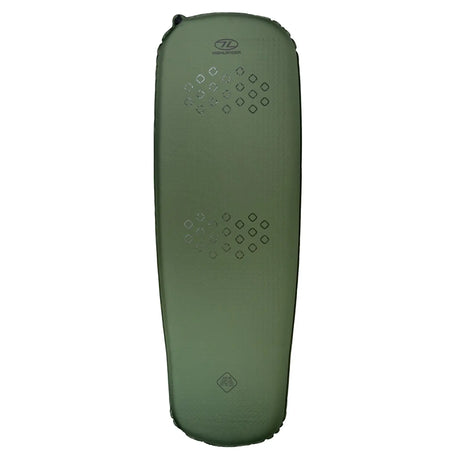 Highlander Kit Self-Inflating Sleeping Bag Mat 75mm in olive green from above