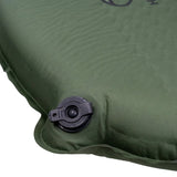 Highlander Kit Self-Inflating Sleeping Bag Mat 75mm in olive green close up of closed valve