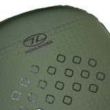 Highlander Kit Compact 30mm Self-Inflating Sleeping Mat in olive green close up of top
