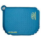Highlander Kip Self-Inflating Camping Pillow in Deep Blue from above on white background