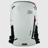 Highlander Kynetik Rucksack 20L in White - front view with zipped front pocket and orange bungee cords