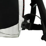 Highlander Kynetik Rucksack 20L in White - close-up of the webbing waist strap and side-release buckle