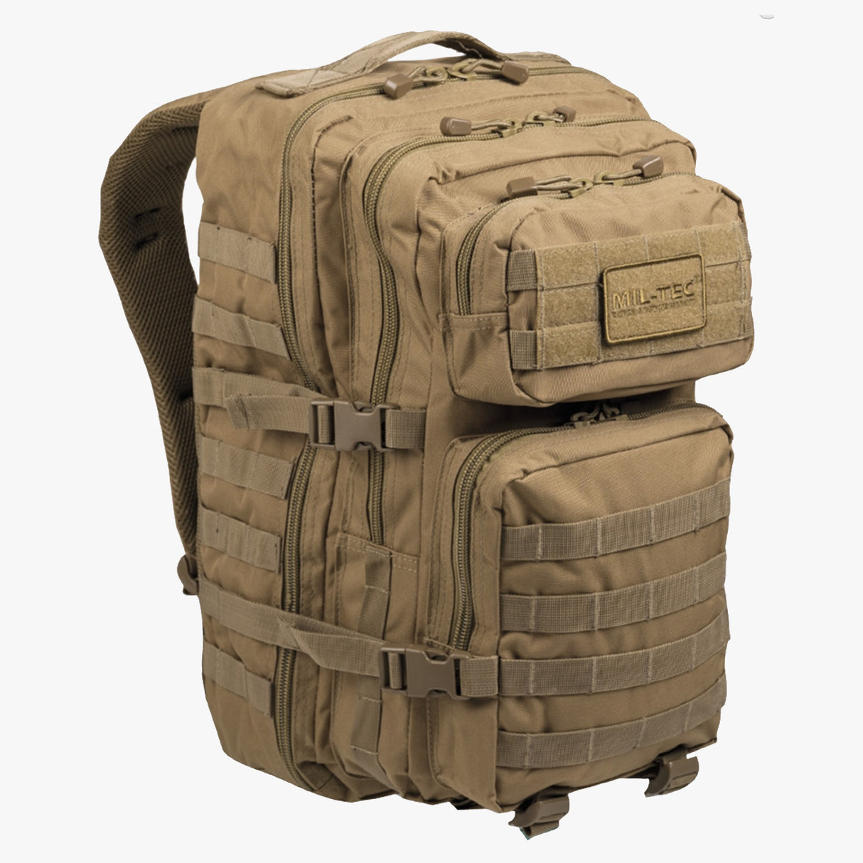 Mil-Tec Large MOLLE Assault Rucksack: 36L Tactical Backpack Coyote | Task Outdoor