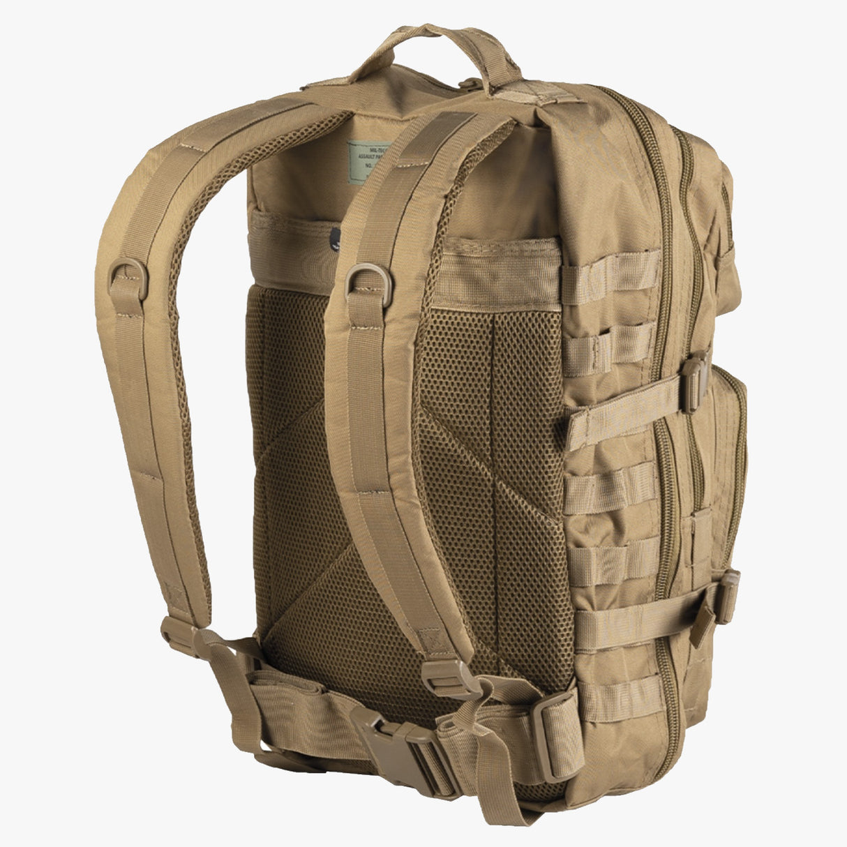 Mil-Tec Large MOLLE Assault Rucksack: 36L Tactical Backpack Coyote | Task Outdoor