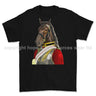 Life Guards Ceremonial Horse Guard Art Printed T-Shirt - Black