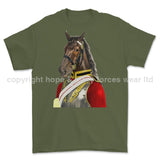 Life Guards Ceremonial Horse Guard Art Printed T-Shirt - Military Green