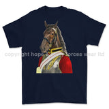 Life Guards Ceremonial Horse Guard Art Printed T-Shirt - Navy Blue