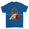 Life Guards Ceremonial Horse Guard Art Printed T-Shirt - Royal Blue