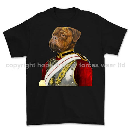 Life Guards Ceremonial Mastiff Dog Art Printed T-Shirt - Black