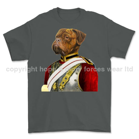 Life Guards Ceremonial Mastiff Dog Art Printed T-Shirt - Charcoal