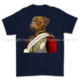 Life Guards Ceremonial Mastiff Dog Art Printed T-Shirt - Navy Blue