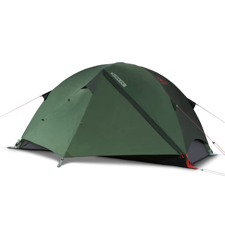 Kelty Wireless 2P Tent - Dill Black Forest pitched with flysheet