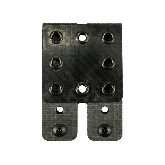 Kydex Customs Low Profile MOLLE Mount Gen2 in black from the front on white background