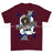 Loose Lips Sink Ships SF Playing Card Art Front Printed T-Shirt - Maroon