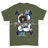 Loose Lips Sink Ships SF Playing Card Art Front Printed T-Shirt - Military Green/Olive
