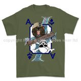 Loose Lips Sink Ships SF Playing Card Art Front Printed T-Shirt - Military Green/Olive