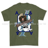 Loose Lips Sink Ships SF Playing Card Art Front Printed T-Shirt - Military Green/Olive