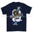 Loose Lips Sink Ships SF Playing Card Art Front Printed T-Shirt - Navy Blue