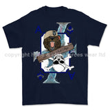Loose Lips Sink Ships SF Playing Card Art Front Printed T-Shirt - Navy Blue