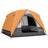 Outsunny 3-4 Person Camping Tent - Orange & Grey pitched front view