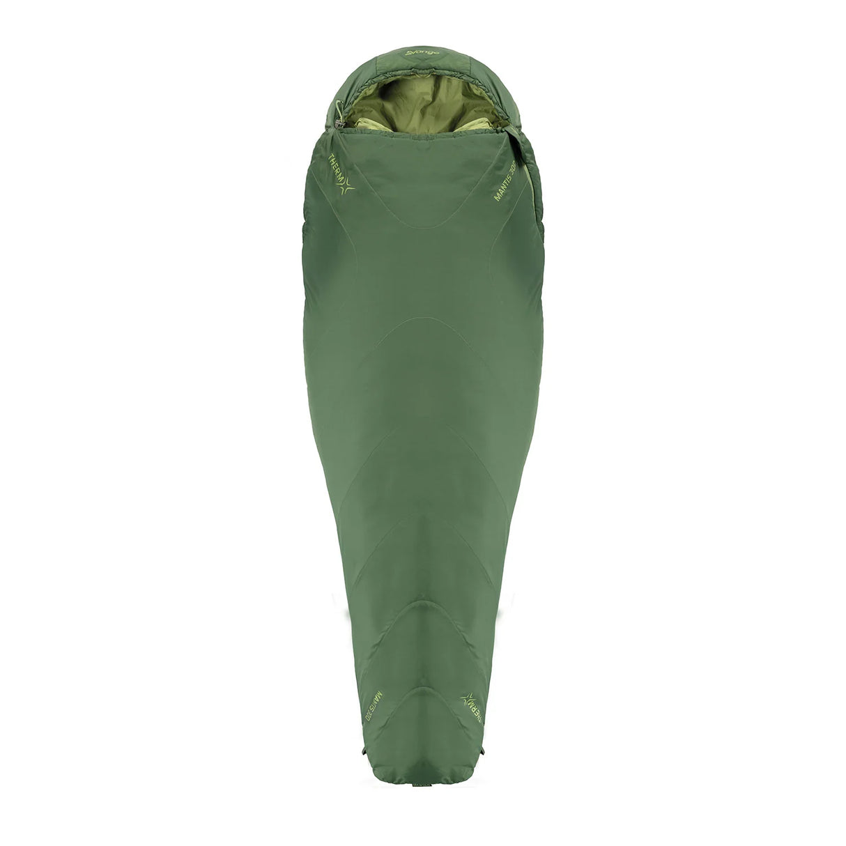 Vango Mantis 300 Sleeping Bag in pine green on white background