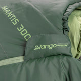 Vango Mantis 300 Sleeping Bag in pine green on white background
