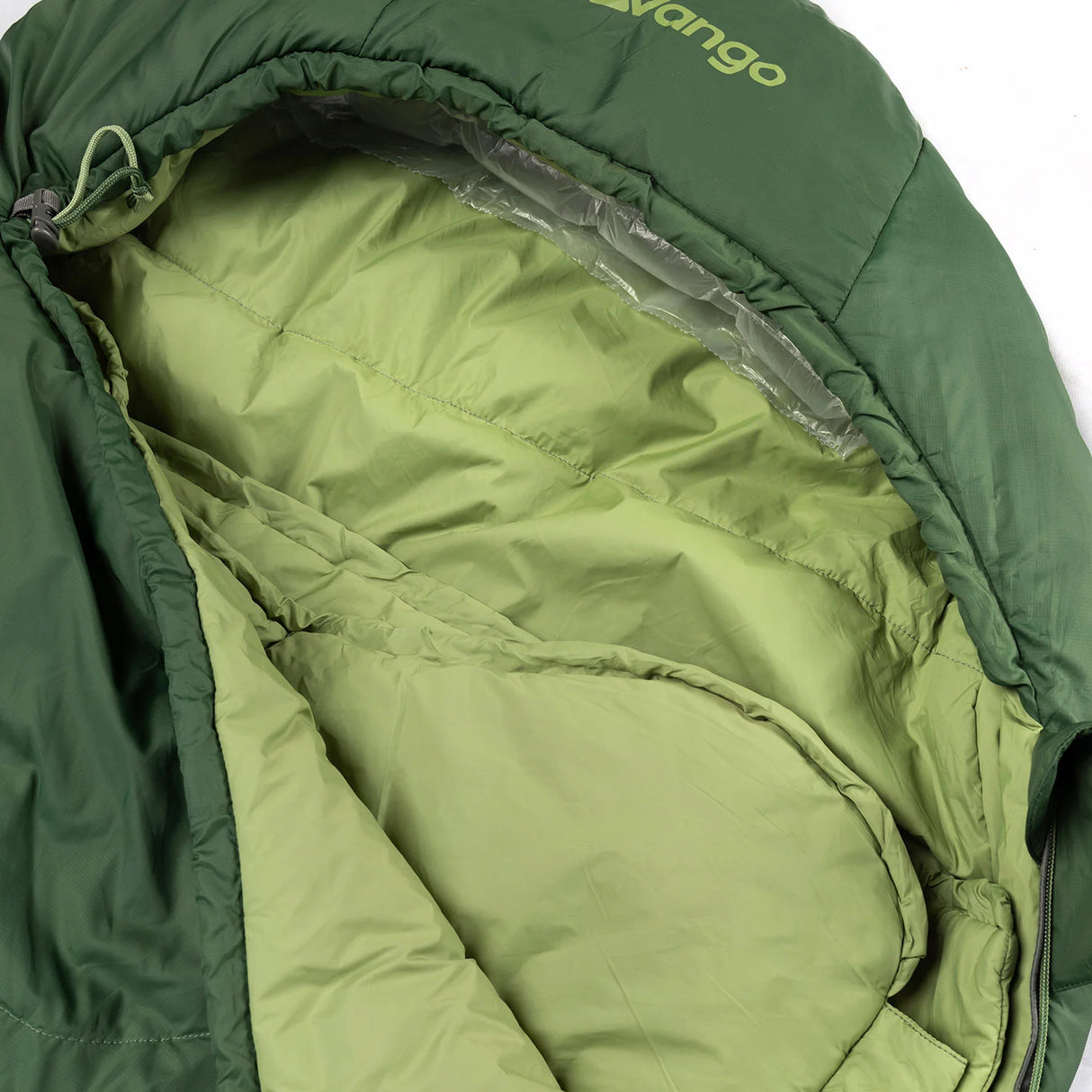 Vango Mantis 300 Sleeping Bag in pine green on white background