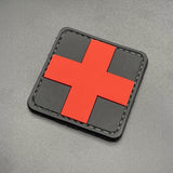 Medic Cross Patch Black, PVC, Hook & Loop, 5cm | Task Outdoor