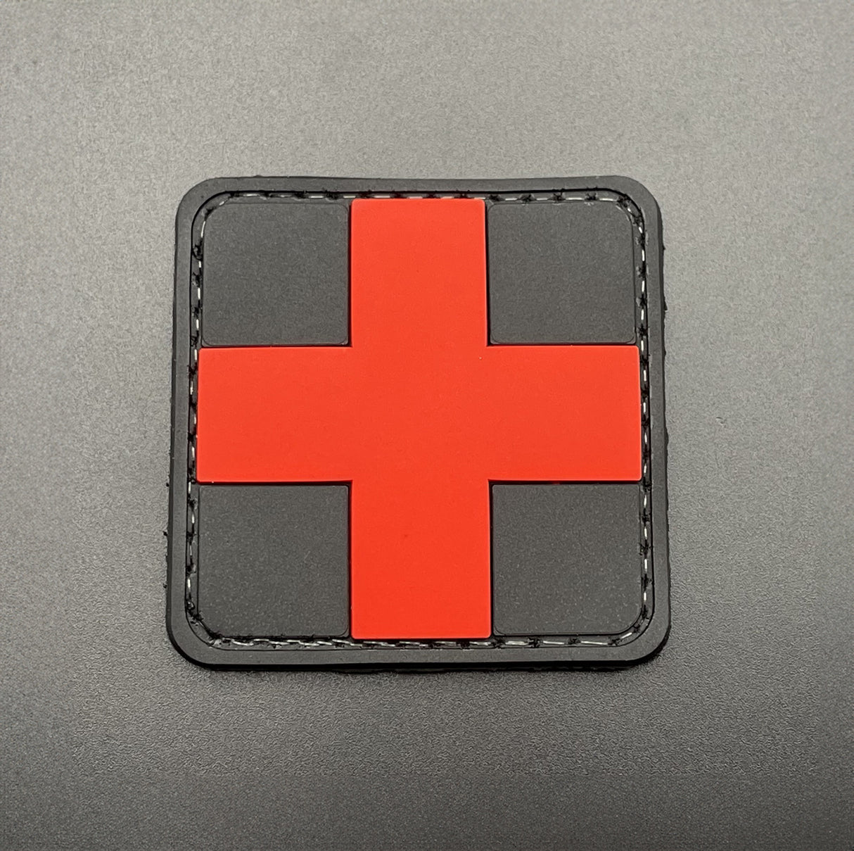 Medic Cross Patch Black, PVC, Hook & Loop, 5cm | Task Outdoor