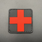 Medic Cross Patch Black, PVC, Hook & Loop, 5cm | Task Outdoor