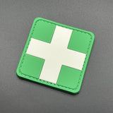 Medic Cross Patch Bottle Green, PVC, Hook & Loop, 5cm | Task Outdoor