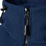 Sugar Loaf Shepherd Polar Fleece Hoodie in Navy Blue close up of zip closure
