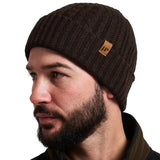 Jack Pyke Merino Wool Beanie Hat in brown from the front left on white background